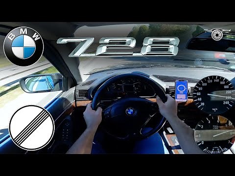 BMW E38 728i 193HP | TOP SPEED ON GERMAN AUTOBAHN | 226km/h | ACCELERATION 100-200 km/h