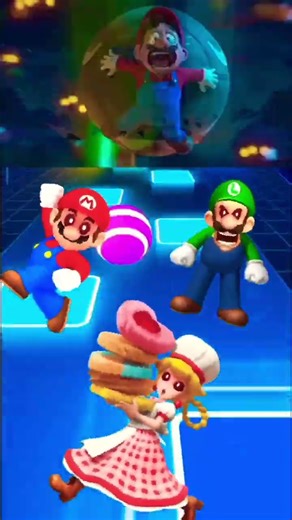 Scary Super Mario Vs Scary Luigi Vs Scary Princess Peach #tileshop #coffindance #shorts #supermario