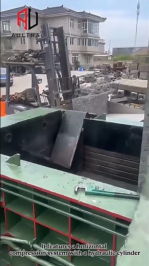 Heavy-Duty Horizontal Metal Baler for Industrial Recycling #sustainablesolutions #recyclingmachine