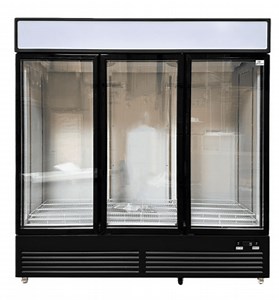 Commercial Merchandiser Refrigerator, 3 Glass Door, Beverage Cooler, 74" x 26" x 82", 62.5 Cu. Ft., NSF Certified