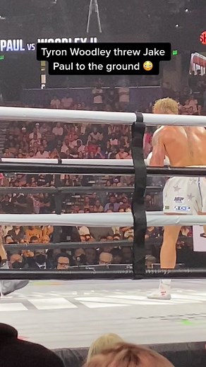 #TyronWoodley tossed #JakePaul to the ground during the fight 😳😂 #boxing
