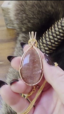Sunstone Wire Wrapped Pendant Necklace - Etsy