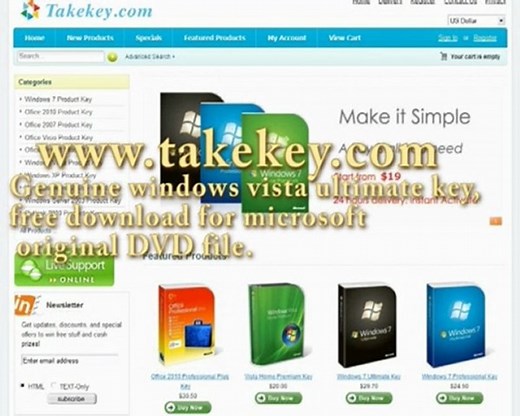 Genuine Windows Vista Ultimate Product Activation Key Code. Free Download.