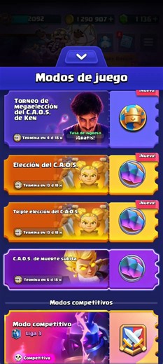 NUEVOS MODOS CAOS! #clashroyale #freetoplay