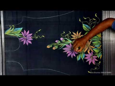 Easy Metallic Pearl Colours Hand Painting on Churidar | Beautiful Fabric Painting Tutorial ✨
