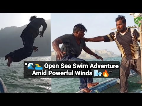 "🌊🏊‍♂️ Open Sea Swim Adventure Amid Powerful Winds 🌬️🔥"