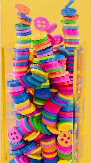 Color Explosion! Cute Buttons Overflowing from the Blender 3D 😍#trending #shots