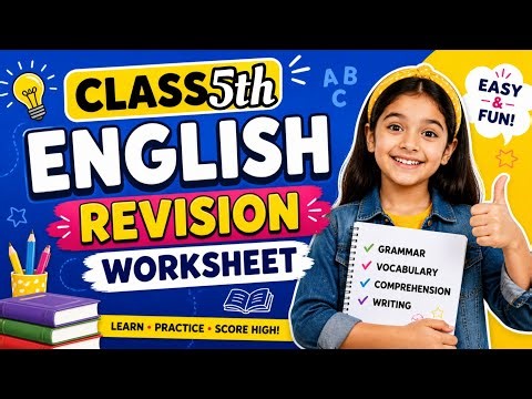 Class-5th English Grammar Revision Worksheet || By Kshama Ma'am
