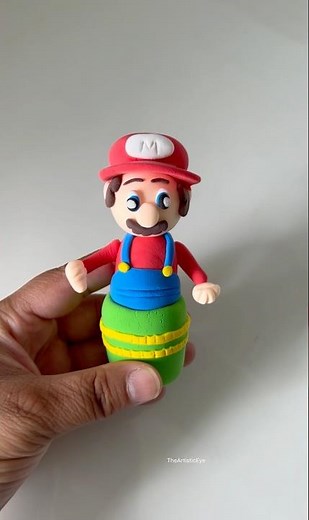 DIY Cute Super Mario Clay Tutorial🤓 #diy #craft #clay #airdryclay #art #artist #mario #turorial