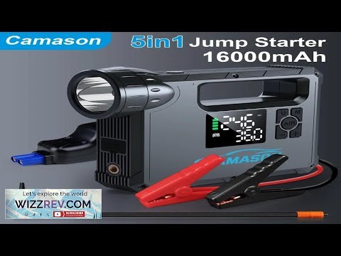 5 in 1 Car Jump Starter with air Compressor Portable Flashlight Starting