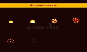 Fire Explosion Animation Frames for Cartoon Game Stock Vector - Illustration of artwork, explosion: 123594908