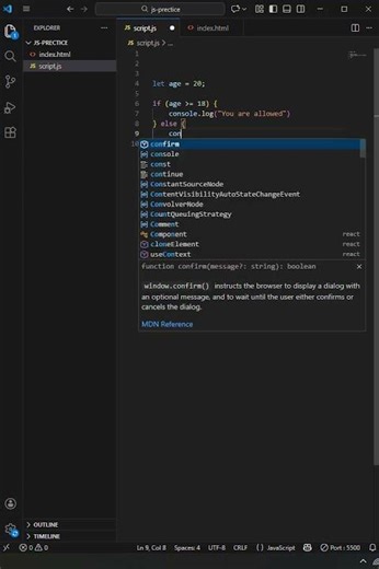 if or else JavaScript Decision Making