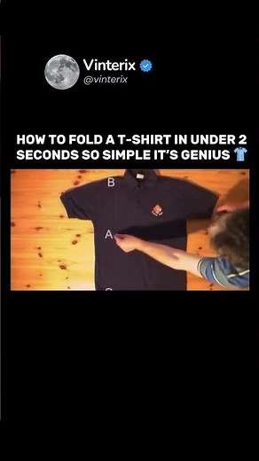 This quick-folding technique lets you fold a t-shirt in under two seconds. With just a few precise m