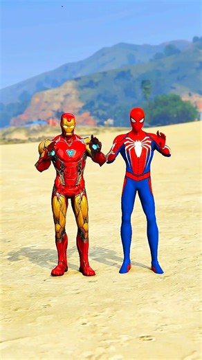 Dc Superheroes vs Marvel Superheroes Team battle #gta5 #shorts #batman #spiderman