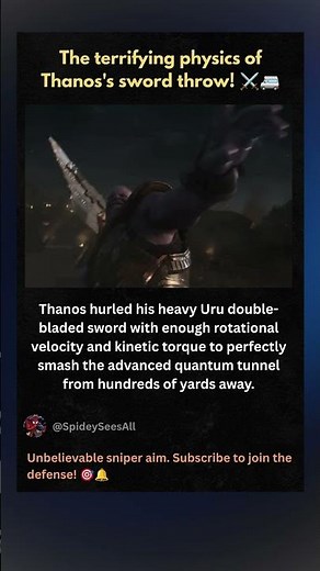 THE PHYSICS OF THANOS'S SWORD THROW ARE INSANE ⚔️🚐