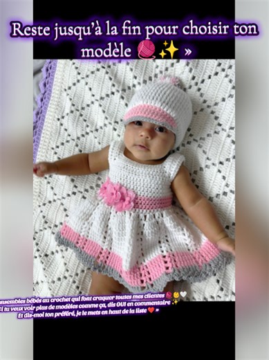 Les plus belles tenues bébé au crochet 😍🧶 Dis-moi ton modèle préféré et je te montre encore plus d’inspirations ✨ Fait main, doux, unique pour nos petits anges ##crochetbebe #babyoutfit #modebebe #crochetci #artizanat