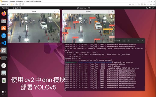 python cv2使用dnn模块部署YOLOv5到虚拟机，并在CPU上推理