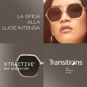 12 shares | Cerchi una lente che diventi xtra-scura all’esterno? Transitions® XTRActive® New Generation fa per te! Intelligenti alla luce, da chiare con un tocco di colore protettivo in interni a xtra-scure all’esterno. | Transitions Lenses | Facebook