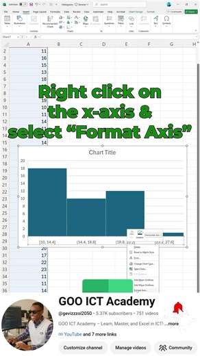 Your Excel Histogram Looks WRONG? Fix It With Bin Width! 📊 #Shorts