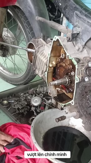 Motorcycle Engine Disassembly Process in Workshop