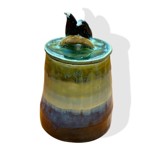 Handbuilt Ceramic Container With Lid, Glazed Magpie Porcelain Jar. - Etsy