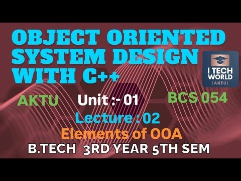 OOSD with C++ Elements of OOA Unit : 1 (Lec : 02) B.Tech AKTU 3 Year CSE/IT BCS054