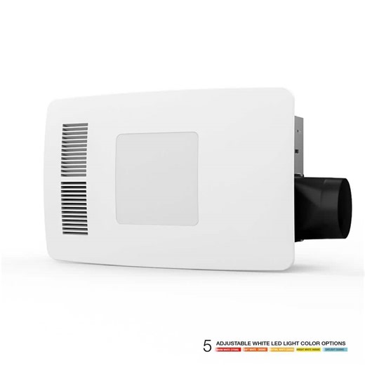 Check The Home Depot's Q&A Before Buying: ReVent 80-110 Adjustable CFM Ceiling Easy Install Roomside Bathroom/Bath Exhaust Fan w/Heater and Adjustable 5 Level LED Light