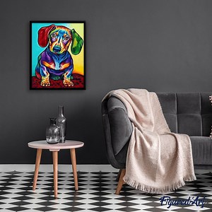 Paint by numbers - Dog Color Red and Green Ears