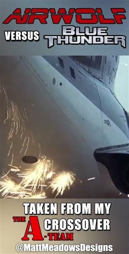 AIRWOLF vs BLUE THUNDER - from my A Team Crossover #mmdesigns #shorts #airwolf