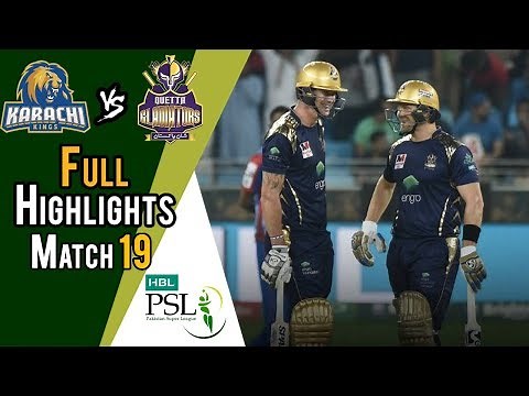 Full Highlights | Quetta Gladiators Vs Karachi Kings | Match 19 | 8 March | HBL PSL 2018