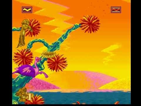 Lion King SNES : Walkthrough, Lvl 2, "Can't wait to be king / Roar at monkeys" HARD difficulty.