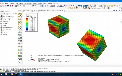 【Abaqus】第三十四讲：通过Spring弹簧单元模拟扭转弹簧