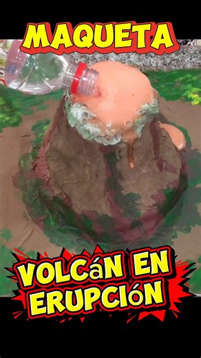 Cómo hacer Maqueta volcán en erupción reciclado #reciclaje #crafts #manualidades #viral