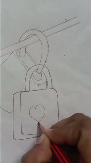 How To Draw A Lock Drawing # step by step very easy pencil sketch drawing # art