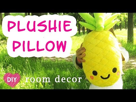 DIY Easy Kawaii pineapple Plush Pillow . Easy room decor - gift idea.