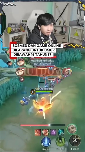 SOSMED DAN GAME ONLINE DILARANG UNTUK UMUR DIBAWAH 16 TAHUN?? #fyp #skylar #clay #mlbbcreatorcamp
