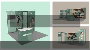 3x6  Modular Exhibition Stand 10x20 Trade Show Booth Wall Backdrop with Storage Room Aluminum Frame Booth Stand