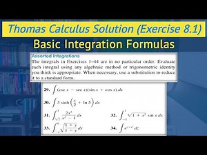 Thomas calculus chapter 8 exercise 8.1 Q29 to Q34 | Integration Techniques || Lec 7