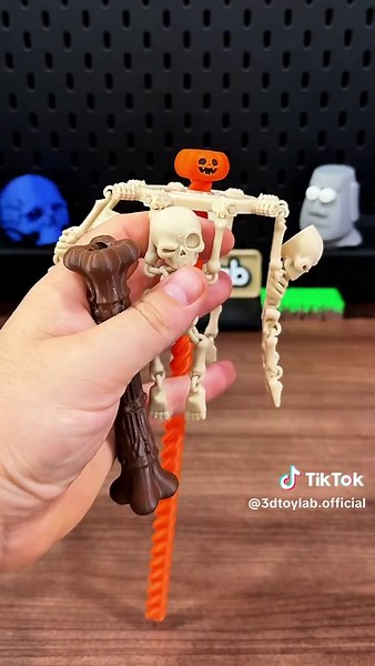 Spinning Magic Skeleton Wand — 3D Printed Halloween Prop