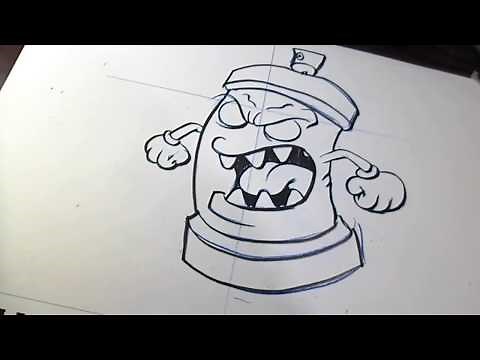 Cómo dibujar Lata de Spray Graffiti ► B o o k