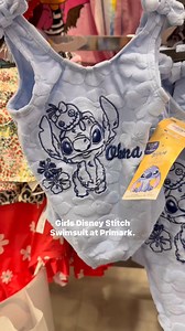 Close look at this Disney Stitch Girls Blue Swimsuit at Primark #DisneyStitch #disneygirls #girlsswimsuit #primarkgirls #primarkdisney #primark | Baby Deals UK