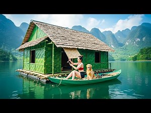 TIMELAPSE - Building a Floating Bamboo House with DIY Water Propeller | From Start to Finish