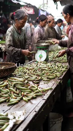 Inside Asia’s Muddy Traditional Market: The Real-Life Trade of Giant Insect Larvae