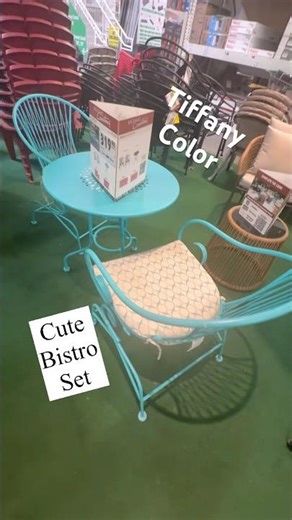 CUTE ADORABLE OUTDOOR 3 PIECE BISTRO SET TIFFANY COLOR MENARDS #bistro #patiofurniture #menards