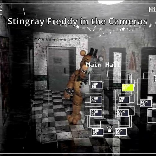 Stingray Freddy in the Cameras! +JUMPSCARE (FNaF 2)