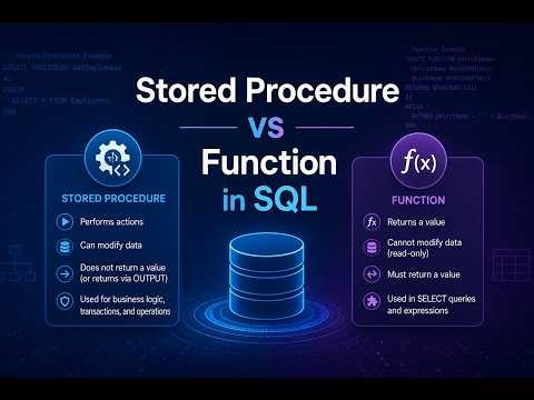 Stored Procedures vs Functions | SQL Tutorial for Interviews