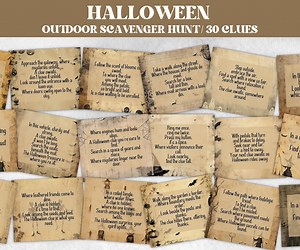 Outdoor Halloween Scavenger Hunt, Scavenger Hunt for Kids, Kids and Teens, Halloween Party Game, Halloween Activity, Indoor Games - Etsy
