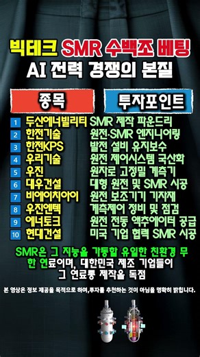 "구글·아마존이 수백조 쏟아붓는 '이것'!" AI 전력난의 구원투수 SMR 대장주