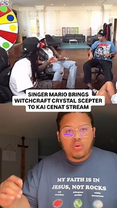 Singer Mario brought a crystal scepter to Kai Cenat’s stream. That was demonic. Crystals used for luck, blessing, or energy are witchcraft. I used to spend thousands chasing control through crystals until Jesus set me free. These things can’t heal or protect or bring anything to your life except demons — only Jesus can eternally give you what you need. Mario put down the scepter and pick up your sword(the Bible) I’m praying Mario wakes up and Kai guards himself. | Emmanuel