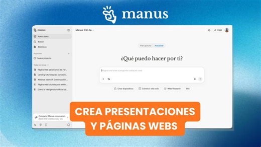 #1. Manus AI - Crea diapositivas y aplicaciones web | Marta Fernández García
